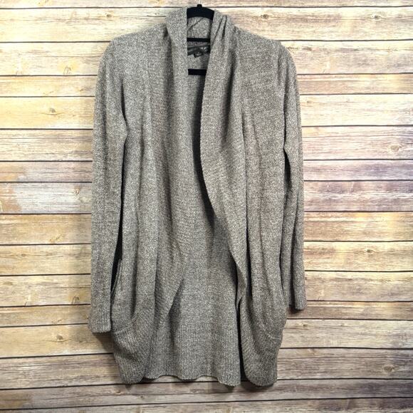 Barefoot Dreams Sweaters - Barefoot Dreams CozyChic Lite Womens Brown Ultra Soft Open Front Cardigan M